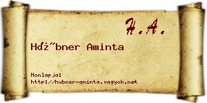 Hübner Aminta névjegykártya